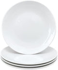 Serving Platters Set of 4, 12 Inch White Ceramic Serving Plates, Round Platters for Pasta, Steak, Appetizers and