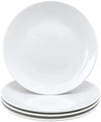 Serving Platters Set of 4, 12 Inch White Ceramic Serving Plates, Round Platters for Pasta, Steak, Appetizers and