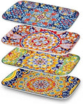 Serving Platters Set of 4, 12" x 7.4" Inch Rectangular Trays Large in Large in Vintage