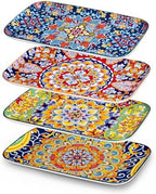 Serving Platters Set of 4, 12" x 7.4" Inch Rectangular Trays Large in Large in Vintage