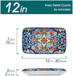 Serving Platters Set of 4, 12" x 7.4" Inch Rectangular Trays Large in Large in Vintage, alternate view 3