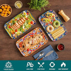 Serving Platters Set of 4, 12" x 7.4" Inch Rectangular Trays Large in Large in Vintage, alternate view 4