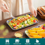 Serving Platters Set of 4, 12" x 7.4" Inch Rectangular Trays Large in Large in Vintage, alternate view 5