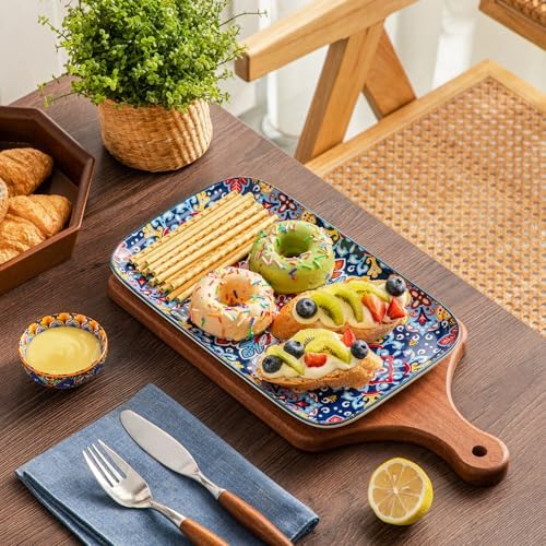 Serving Platters Set of 4, 12" x 7.4" Inch Rectangular Trays Large in Large in Vintage, alternate view 6