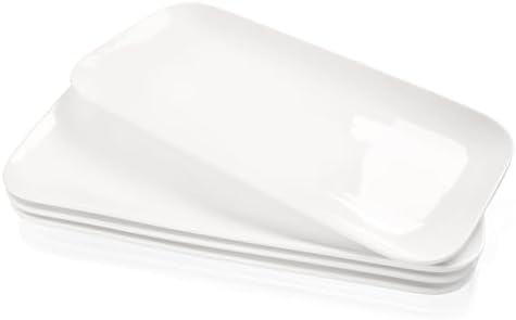 Serving Platters Set of 4, Rectangular Serving Plates, Serving Trays for Entertaining Party, Microwave, Oven