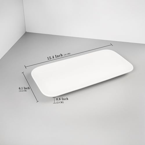 Serving Platters Set of 4, Rectangular Serving Plates, Serving Trays for Entertaining Party, Microwave, Oven, alternate view