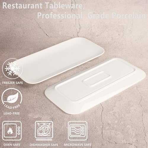 Serving Platters Set of 4, Rectangular Serving Plates, Serving Trays for Entertaining Party, Microwave, Oven, alternate view