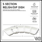 Serving Tray, 5 Section Porcelain Circular Serving Platter, Pack of 2, 10 Inch Small White Serving Dish for, alternate view 3