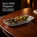 Serving Tray Platter, 12 x 5 Inch Oval, Dublin Collection Crystal in 12 x 5 Inch in Clear, alternate view 5