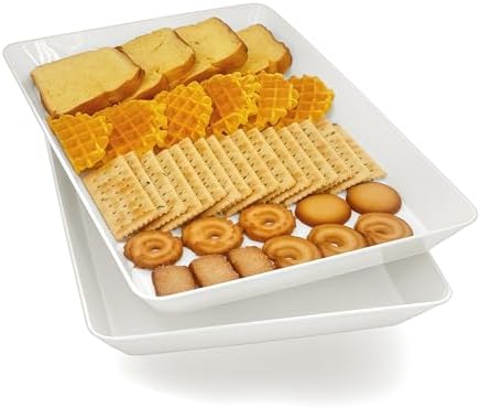 Serving Tray Platter, 14.5'' x 9.5'' 2 Pcs Food Tray for Veggie Fruit Snack Dessert Cookie, Food Trays for Party