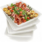 Serving Tray Platter,16'' x 11'' 6 Pcs Food Tray for Veggie Fruit Snack Dessert Cookie, Food Trays for Party