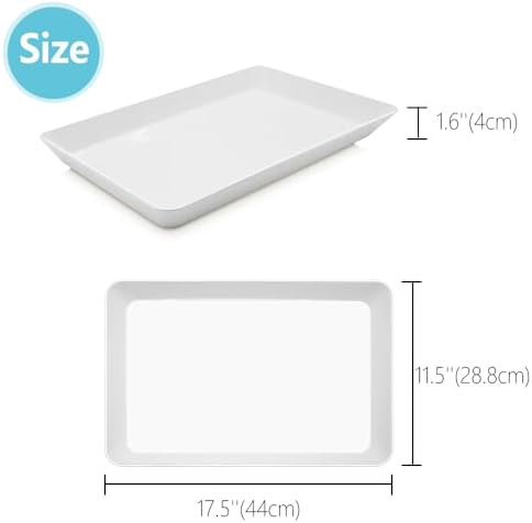 Serving Tray Platter,17.5'' x 11.5'' 2 Pcs Food Tray for Veggie Fruit Snack Dessert Cookie, Food Trays for Party, alternate