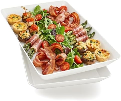 Serving Tray Platter, 2 Pcs Food Tray for Veggie Fruit Snack Dessert Cookie, Food Trays for Party Supplies