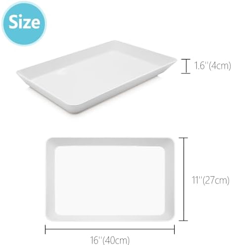Serving Tray Platter, 2 Pcs Food Tray for Veggie Fruit Snack Dessert Cookie, Food Trays for Party Supplies, alternate view 3