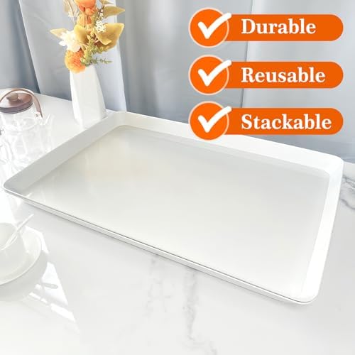 Serving Tray Platter, 22'' x 15'' x 1.6'', 2 Pcs Food Tray for Veggie Fruit Snack Dessert Cookie Cheese, Food, alternate view