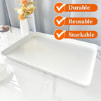 Serving Tray Platter, 22'' x 15'' x 1.6'', 2 Pcs Food Tray for Veggie Fruit Snack Dessert Cookie Cheese, Food, alternate view