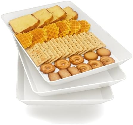 Serving Tray Platter, 3 Pcs Food Tray for Veggie Fruit Snack Dessert Cookie Cheese, Food Trays for Party