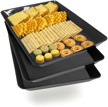 Serving Tray Platter, 3 Pcs Food Tray for Veggie Fruit Snack Dessert Cookie Cheese, Food Trays for Party