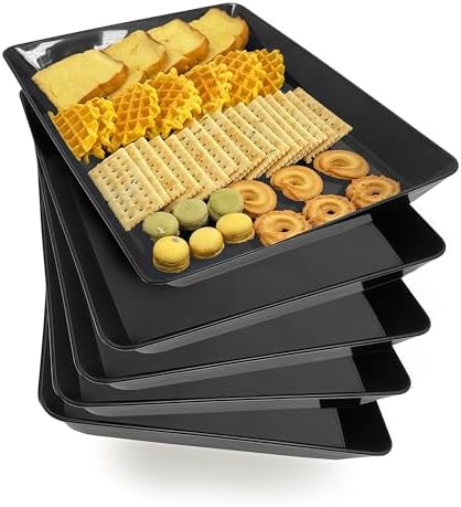 Serving Tray Platter, 5 Pcs Food Tray for Veggie Fruit Snack Dessert Cookie Cheese, Food Trays for Party