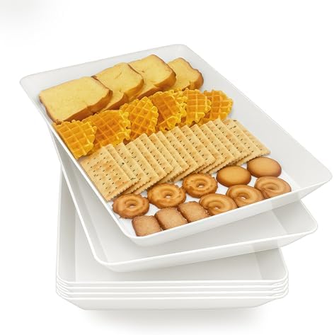 Serving Tray Platter, 6 Pcs Food Tray for Veggie Fruit Snack Dessert Cookie Cheese, Food Trays for Party