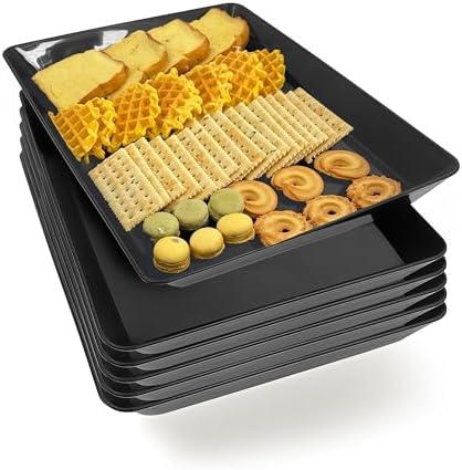 Serving Tray Platter, 6 Pcs Food Tray for Veggie Fruit Snack Dessert Cookie Cheese, Food Trays for Party