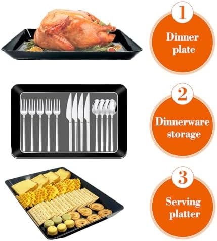 Serving Tray Platter, 6 Pcs Food Tray for Veggie Fruit Snack Dessert Cookie Cheese, Food Trays for Party, alternate view 7