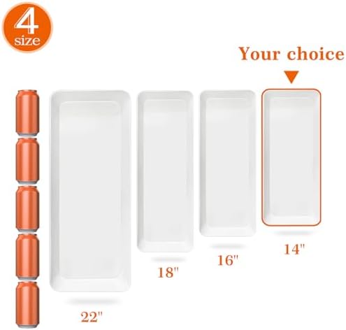 Serving Tray Platter Rectangle, 2 Pcs Long Narrow Food Tray for Veggie Fruit Snack Dessert, Plastic White Food, alternate