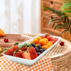 Serving Tray Platter Rectangle, 3 Pcs Long Narrow Food Tray for Veggie Fruit Snack Dessert, Plastic White Food, alternate