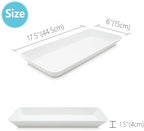 Serving Tray Platter Rectangle, 3 Pcs Long Narrow Food Tray for Veggie Fruit Snack Dessert, Plastic White Food, alternate
