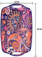 Serving Tray with Handles, Large Rectangle Melamine Serving Platter Set of 2, Paisley (19” x 12”) in Paisley, alternate view