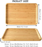 Serving Tray Wooden Rectangle Dinner Food Bed Lab Tray Large in Large Size in Beige, alternate view 3