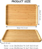 Serving Tray Wooden Rectangle Dinner Food Bed Lab Tray Small in Large Size in Beige, alternate view 3