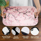Serving Trays with Handles, 14.5 x 9.8 inch Rectangular Plastic Tray for Restaurant, Kitchen, Pink Cherry, alternate view 3