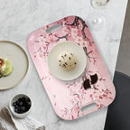 Serving Trays with Handles, 14.5 x 9.8 inch Rectangular Plastic Tray for Restaurant, Kitchen, Pink Cherry, alternate view 5