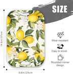 Serving Trays with Handles, 14.5 x 9.8 inch Rectangular Plastic Tray for Restaurant, Kitchen, Lemon and Leaves, alternate