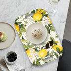 Serving Trays with Handles, 14.5 x 9.8 inch Rectangular Plastic Tray for Restaurant, Kitchen, Lemon and Leaves, alternate