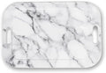 Serving Trays with Handles, 14.5 x 9.8 inch Rectangular Plastic Tray for Restaurant, Kitchen, Gray White Marble