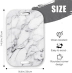 Serving Trays with Handles, 14.5 x 9.8 inch Rectangular Plastic Tray for Restaurant, Kitchen, Gray White Marble, alternate