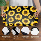 Serving Trays with Handles, 14.5 x 9.8 inch Rectangular Plastic Tray for Restaurant, Kitchen, Sunflower Black, alternate view