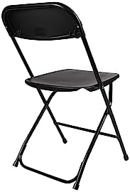 Set of 10, Black Plastic Folding Chair Steel Frame Commercial High Capacity Event Chair Lightweight Set for, alternate view 7