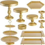 Set of 10 Cake Stand, Metal Cupcake Stand Set with Multiple Combination Styles, Dessert Plate Cake Serving Tray
