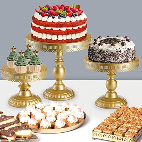 Set of 10 Cake Stand, Metal Cupcake Stand Set with Multiple Combination Styles, Dessert Plate Cake Serving Tray, alternate