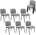 Set of 10 Stackable Waiting Room Chairs, Armless No Wheels Reception Chair with Upholstered Seat, Guest Chairs
