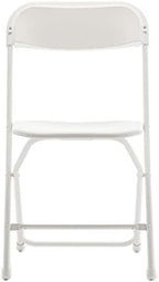 Set of 100, White Plastic Folding Event Chairs Steel Frame Commercial 650LB High Capacity Lightweight Set for, alternate view