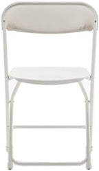 Set of 100, White Plastic Folding Event Chairs Steel Frame Commercial 650LB High Capacity Lightweight Set for, alternate view