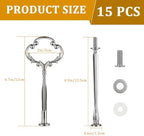 Set of 15 Tiered Tray Hardware Kit, Silver in SLIVER, alternate view 3