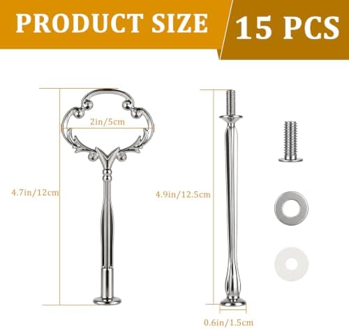 Set of 15 Tiered Tray Hardware Kit, Silver in SLIVER, alternate view 3