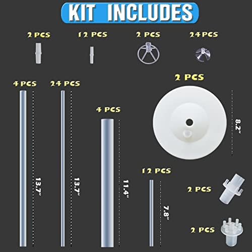 Set of 2 Balloon Column Kit with Stand, Base, Pole for Party Decor in 2 Count (Pack of 1) in White, alternate view 2