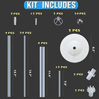 Set of 2 Balloon Column Kit with Stand, Base, Pole for Party Decor in 2 Count (Pack of 1) in White, alternate view 2