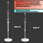Set of 2 Balloon Column Kit with Stand, Base, Pole for Party Decor in 2 Count (Pack of 1) in White, alternate view 3